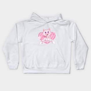 Pink Cat Tell Me I’m Cute Kids Hoodie